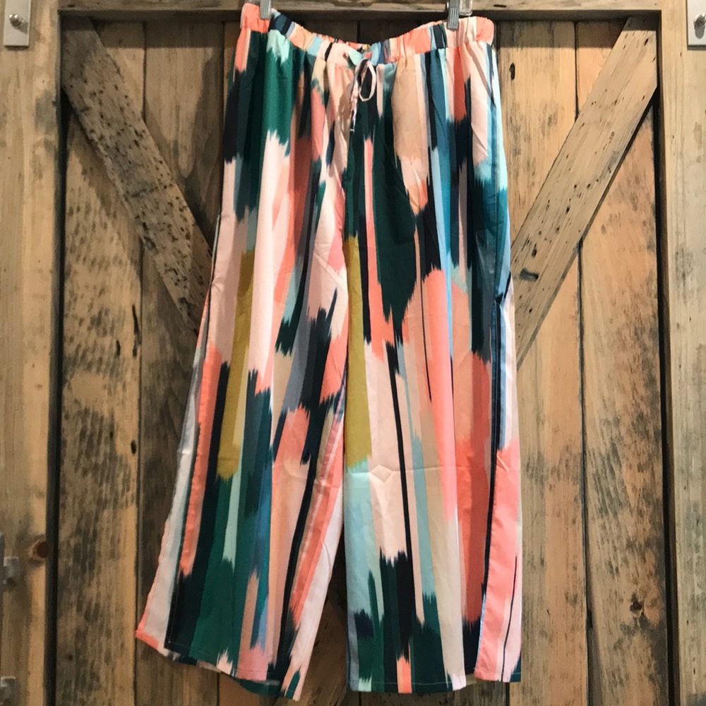 Slit wide legged pants